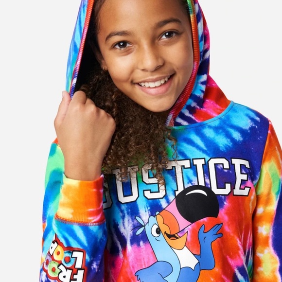 NWt 5 6 fruit loops rainbow tie dye hoodie pelican bird toucan sam Kelloggs fall - Picture 6 of 6